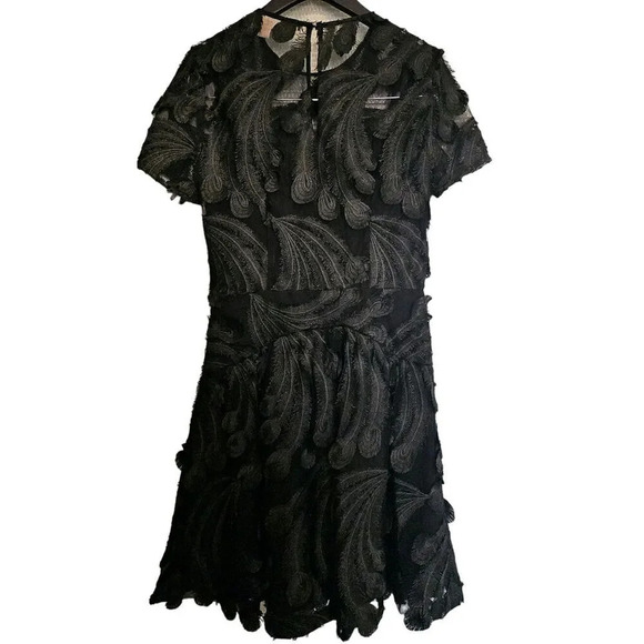 NWOT Michael Kors ‎ Feather-Embroidered Dress, Black, Size 2 - Picture 1 of 11